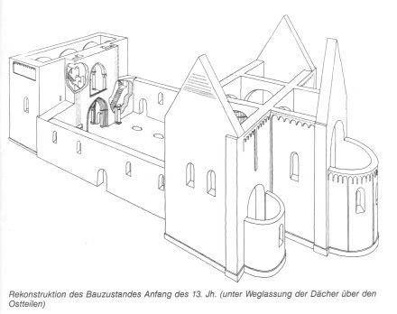 Bauzustand der Marienkirche zu Bergen Anfang des 13. Jh.