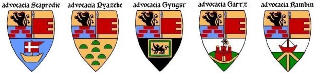 Wappenentwürfe für die Gardvogteien