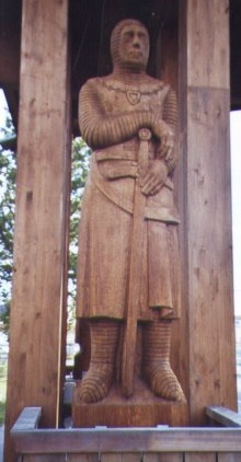 Skulptur Jaromars II. am 'Mönchgut-Tor'