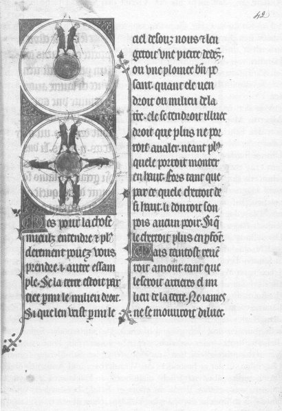 Die Umrundbarkeit der Erde - französische Miniatur aus dem Jahr 1245